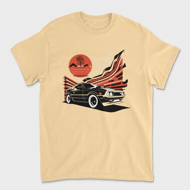 Futuristic Car Lines Mountains, Tricou Barbati (Unisex)