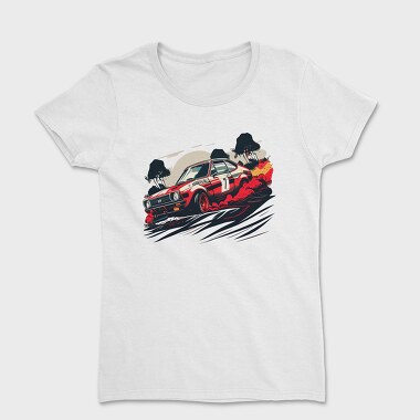 Hand Drawn Rally Race Car, Tricou Femei