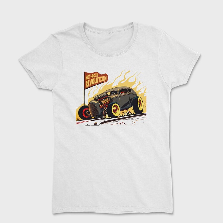 Tricou Femei, Hotroad Revolution Car Comic