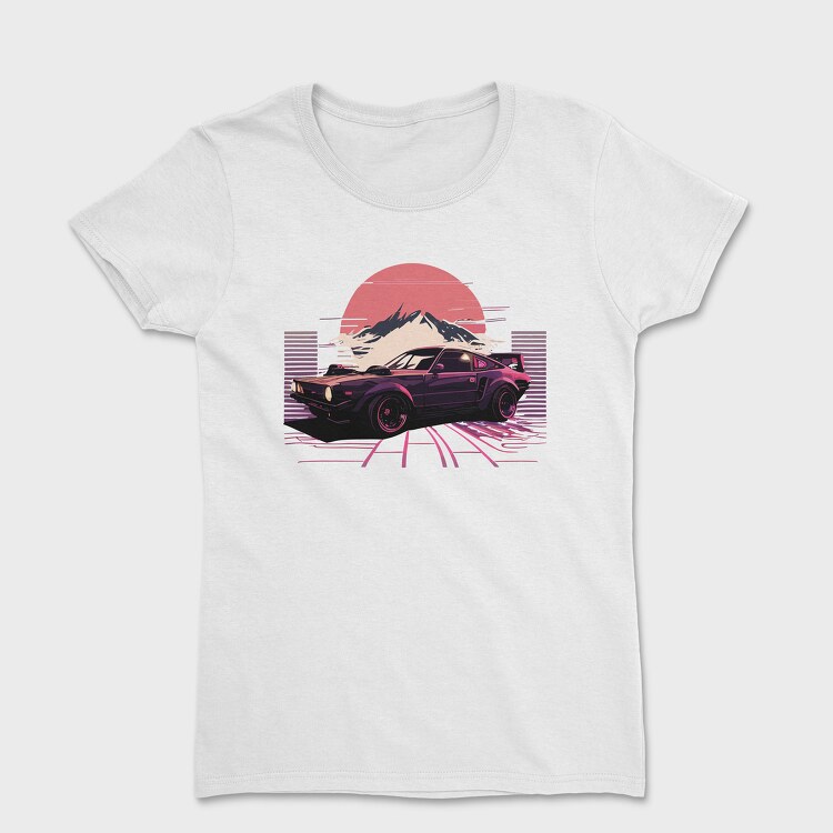 Tricou Femei, Japanese Retro Car Mountain