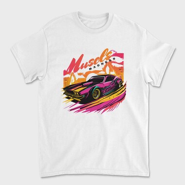 Muscle Car Full Speed Palm Trees SunMuscle Madness Pop, Tricou Barbati (Unisex)