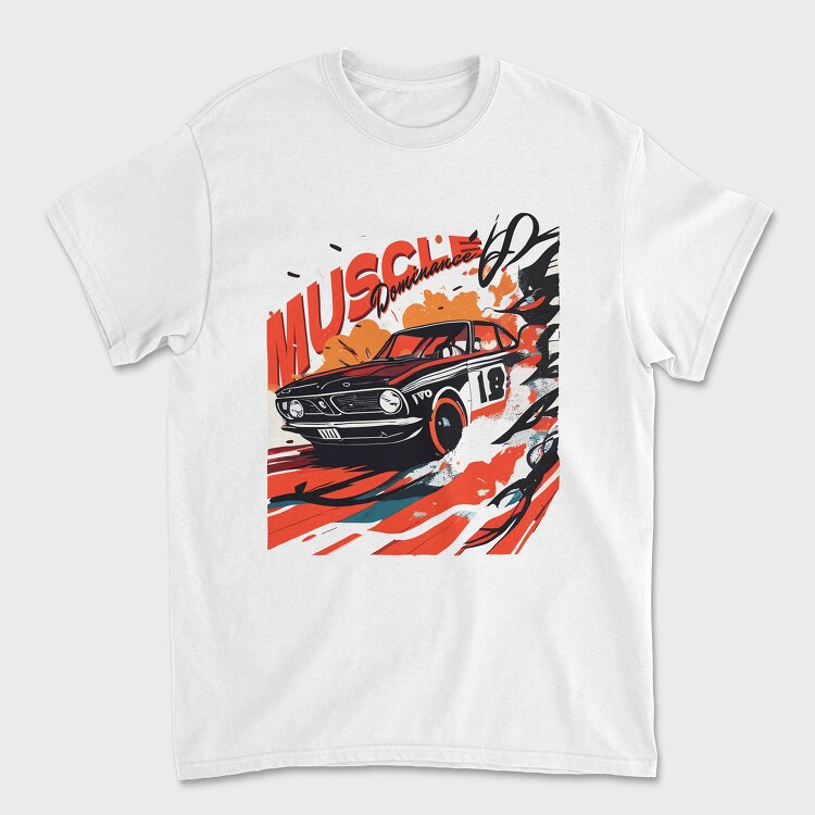 Muscle Dominance Hot Road Cars Comic, Tricou Barbati (Unisex)