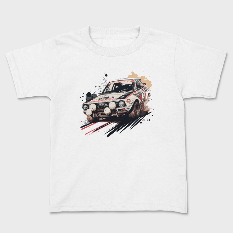 Rally Car Dust Hand Drawn, Tricou Copii