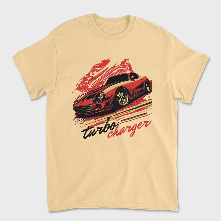 Red Sports Car Turbo Charger, Tricou Barbati (Unisex)