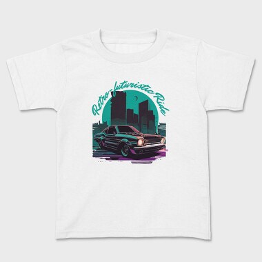 Retro Futuristic Ride Iconic Japanese Car Vaporwave, Tricou Copii