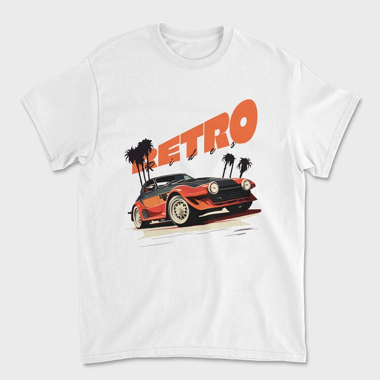 Retro Rides Convertible Palms, Tricou Barbati (Unisex)