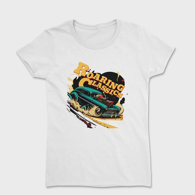 Roaring Classics Hotroad Car Comic, Tricou Femei