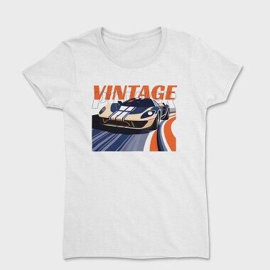 Sports Car Racetrack Vintage Power, Tricou Femei