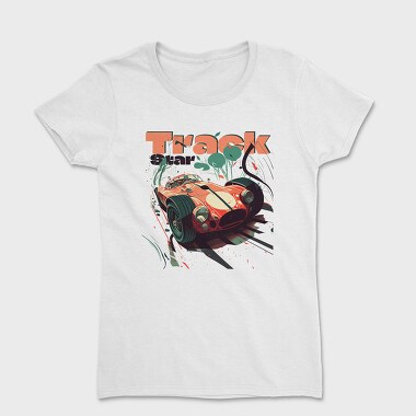 Track Star Racing Car Racing Comic, Tricou Femei