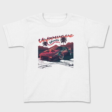 Velocity Classic Sports Car Vaporwave, Tricou Copii