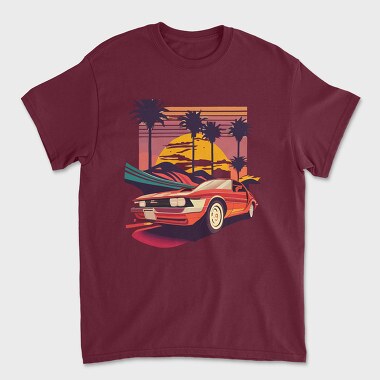 Vintage Convertible Car, Tricou Barbati (Unisex)