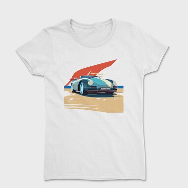 Vintage Sports Car With Modern Bauhaus Twist, Tricou Femei