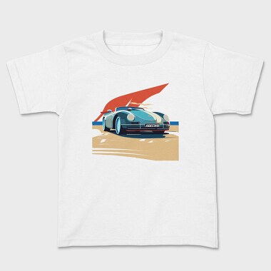 Vintage Sports Car With Modern Bauhaus Twist, Tricou Copii