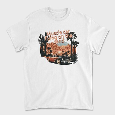 VintageClassic Sports Car Road Mountains Palm, Tricou Barbati (Unisex)