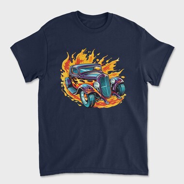 Flame Hotrod Old Car, Tricou Barbati (Unisex)