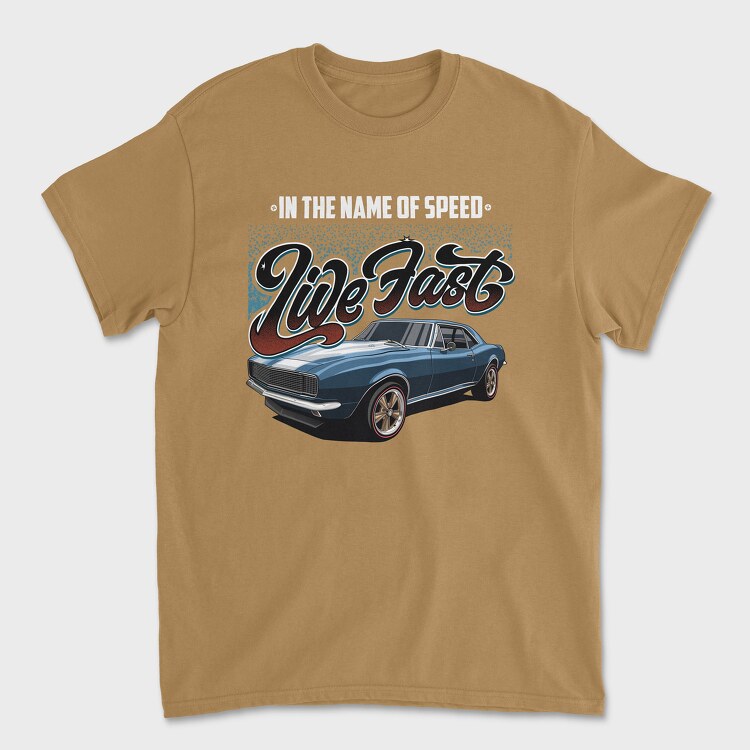 Live Fast Old Mustang, Tricou Barbati (Unisex)