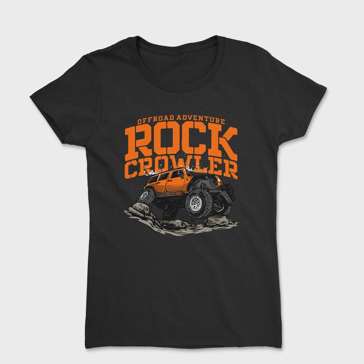 Tricou Femei, Offroad Adventure Rock Crowler Jeep