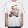 Teddy Hello Ride, Tricou Oversize Barbati (Unisex)