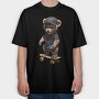 Skateboarding Bear, Tricou Oversize Barbati (Unisex)