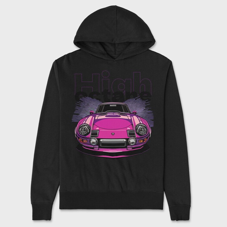 Classic Sports Car Front Perspective High Octane, Hanorac Oversize Barbati (Unisex)