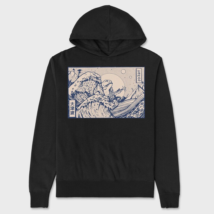 Ukiyowave Toad, Hanorac Oversize Barbati (Unisex)