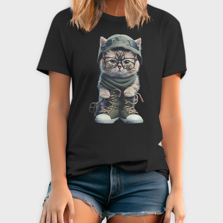 Cat Aviator Chic, Tricou Barbati (Unisex)