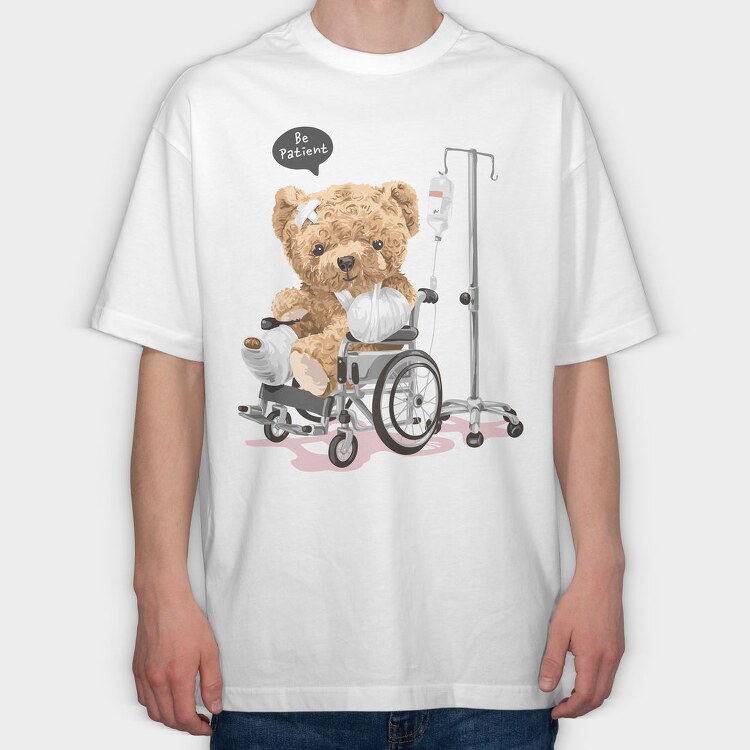 Bandaged Teddy Care, Tricou Oversize Barbati (Unisex)