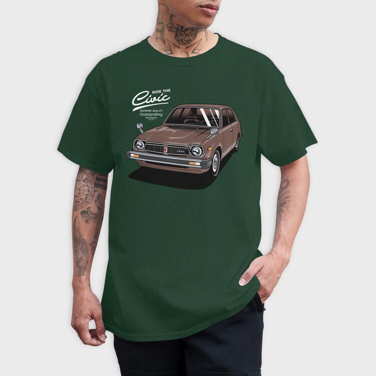 honda civic 1978, Tricou Barbati (Unisex)