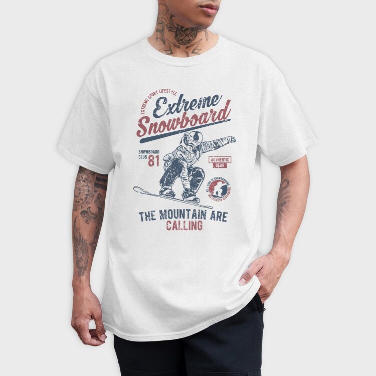 Extreme Snowboard, Tricou Barbati (Unisex)