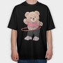 Sporty Bear Hula Hoop, Tricou Oversize Barbati (Unisex)