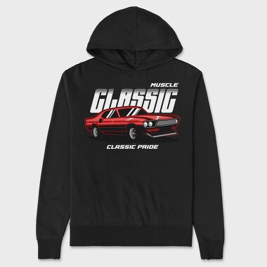 Old Hotrod Classic Car, Hanorac Oversize Barbati (Unisex)