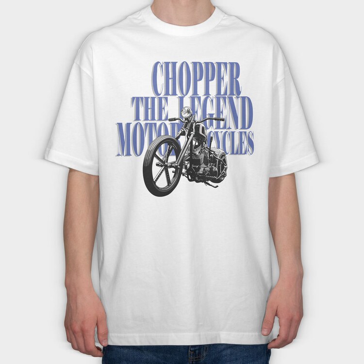 Chopper Legend Motorcycle, Tricou Oversize Barbati (Unisex)