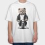 Biker Bear Ride, Tricou Oversize Barbati (Unisex)