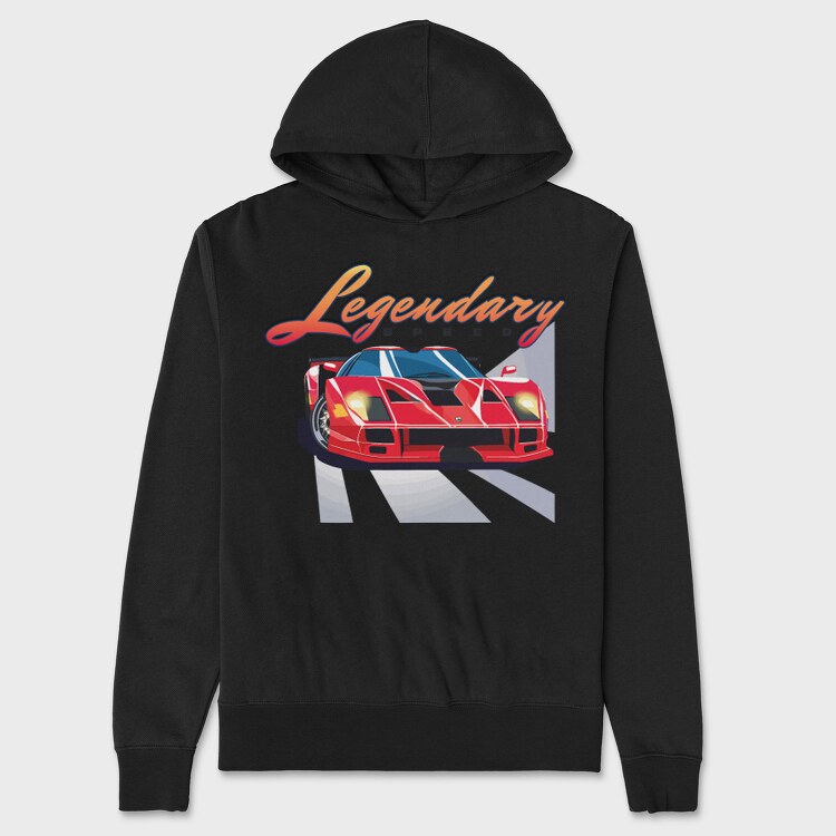 Supercar Front Perspective Legendary Speed, Hanorac Oversize Barbati (Unisex)