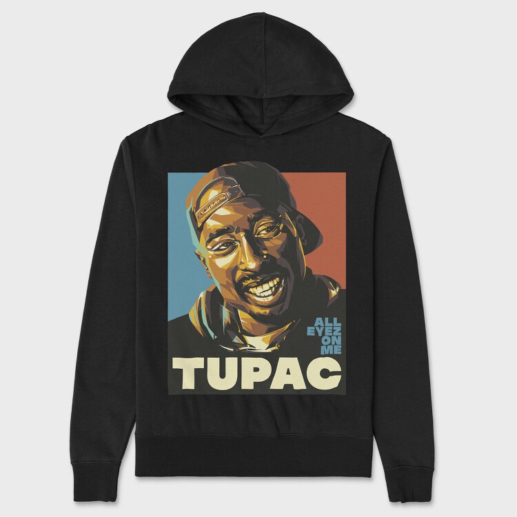 Tupac Smile Eyes, Hanorac Oversize Barbati (Unisex)