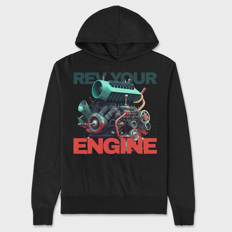 Custom Large Engine Rev Your Engine, Hanorac Oversize Barbati (Unisex)