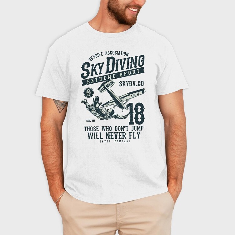 Sky Diving, Tricou Barbati (Unisex)