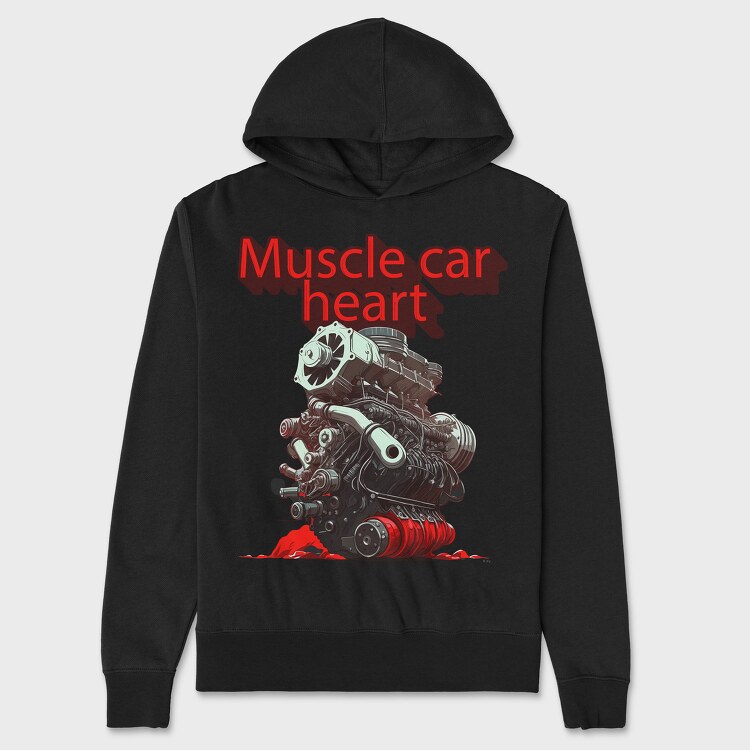 Muscle Car Heart Engine Anime, Hanorac Oversize Barbati (Unisex)