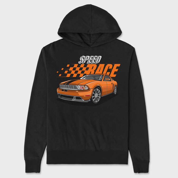 Speed Race Mustang, Hanorac Oversize Barbati (Unisex)