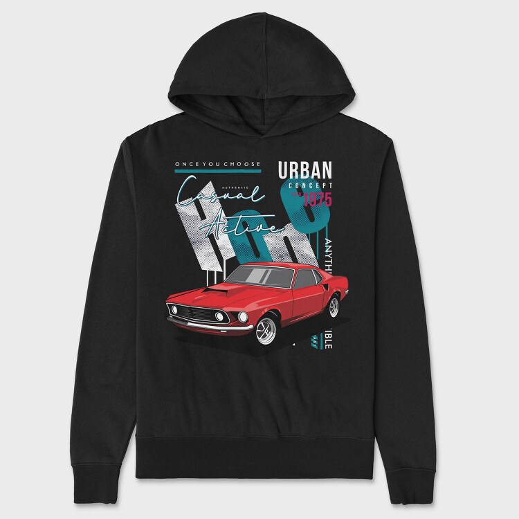 Hanorac Barbati (Unisex), Casual Active Red Car