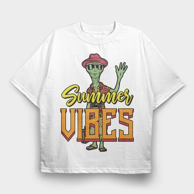Alien Summer Vibes, Tricou Oversize Barbati (Unisex)