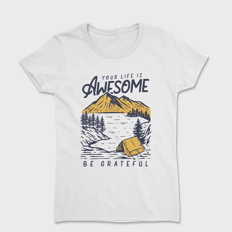 Awesome Camping Vibes, Tricou Femei