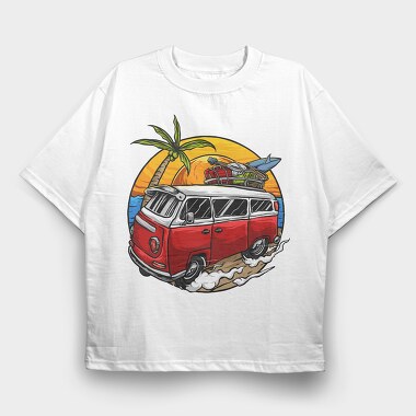 Beachbum Bus, Tricou Oversize Barbati (Unisex)