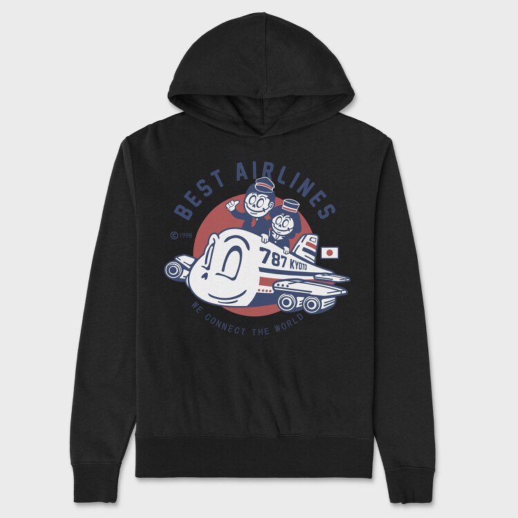 Best Airlines Kyoto, Hanorac Oversize Barbati (Unisex)