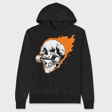 Burning Skull Roller, Hanorac Oversize Barbati (Unisex)