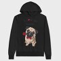 Pug Rose Forever, Hanorac Oversize Barbati (Unisex)