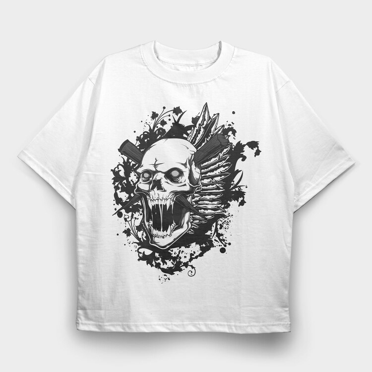 Skull Crown Roar, Tricou Oversize Barbati (Unisex)