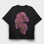 Skull Neon Scream, Tricou Oversize Barbati (Unisex)
