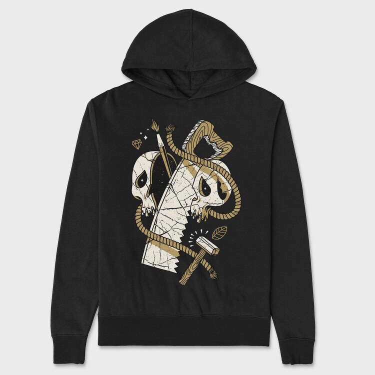 Skull Rope Brush, Hanorac Oversize Barbati (Unisex)