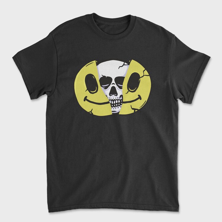 Skull Smiley, Tricou Barbati (Unisex)